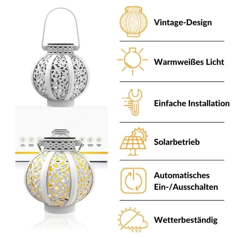 SunGlow™ - Solar LED Iron Art Hallow Lantern Light