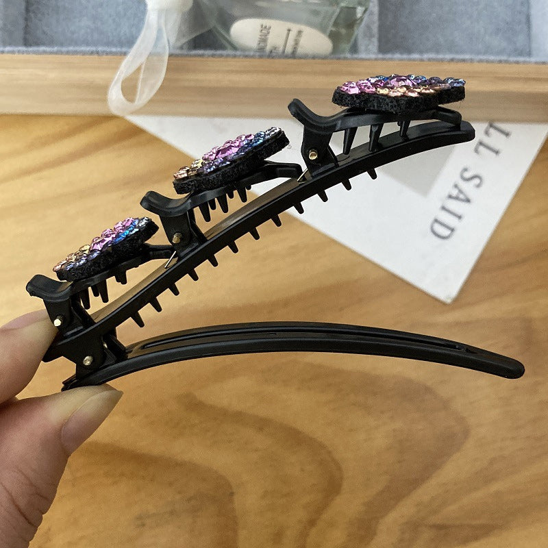 1+1 Gratis | SamanthaClip™ glinsterende kristalsteen gevlochten haarklemmen