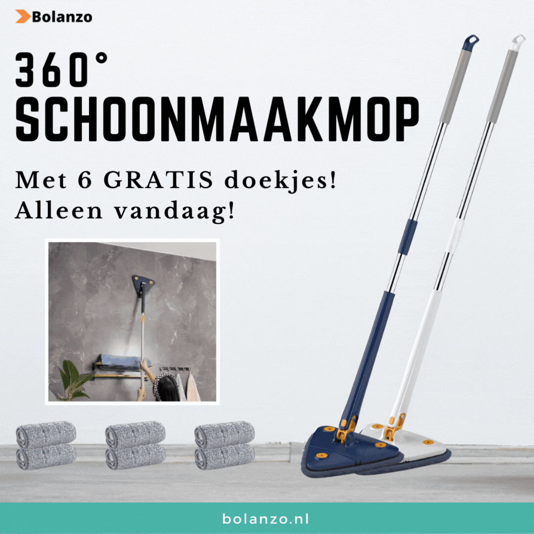 360° Schoonmaakmop | Met 6 GRATIS doekjes! Alleen vandaag!
