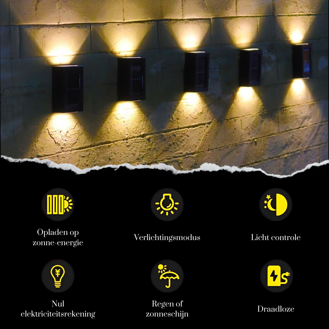 VibesLightning | Draadloze solar wandlamp