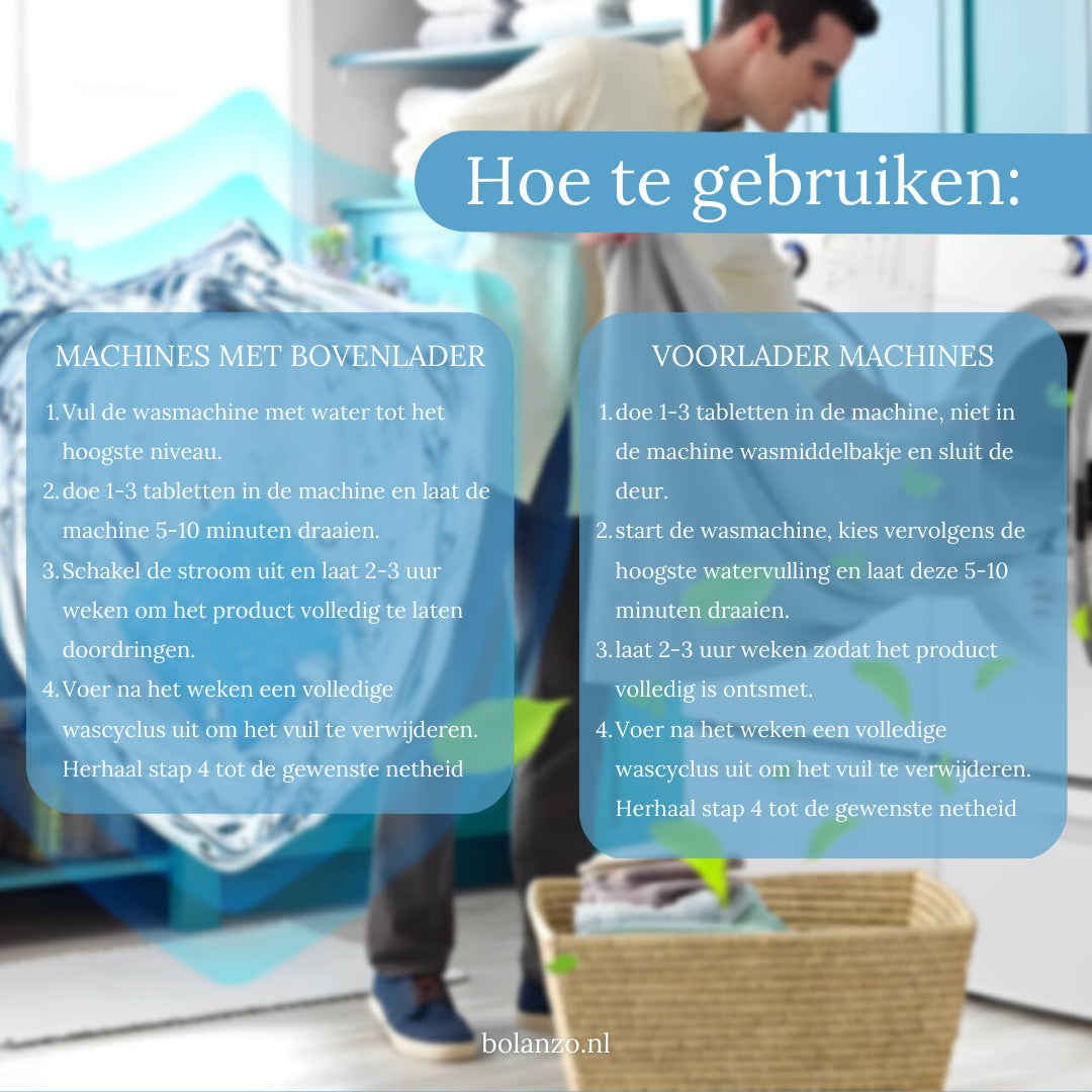 Washer Pro ® Wasmachine Effervescent Reinigings tabletten