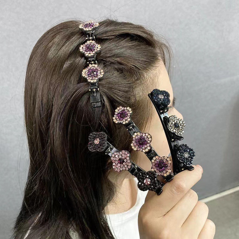 1+1 Gratis | SamanthaClip™ glinsterende kristalsteen gevlochten haarklemmen
