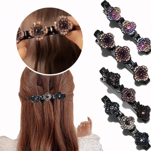 1+1 Gratis | SamanthaClip™ glinsterende kristalsteen gevlochten haarklemmen